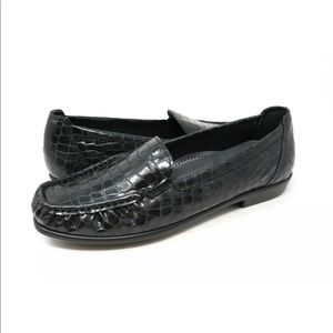 SAS Patent Croc Print Casual Moc Toe Loafer Sz 7.5